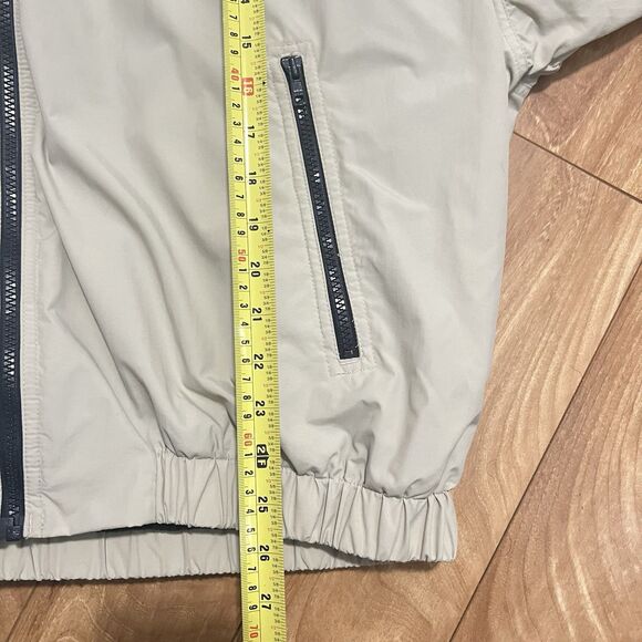 Eddie Bauer Nylon Bomber Jacket Men XL Beige Outdoor Outfitter Fleece Lined - Picture 5 of 6